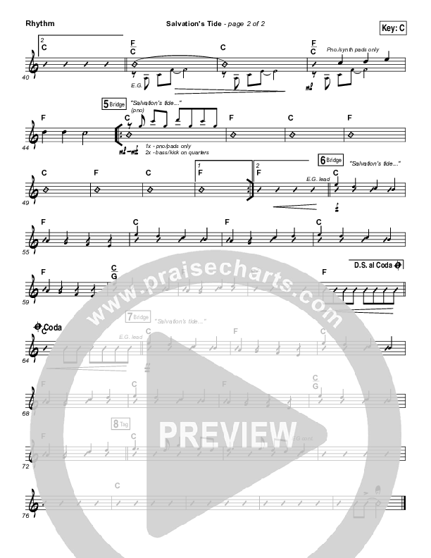 Salvation's Tide Rhythm Chart (Kristian Stanfill / Passion)