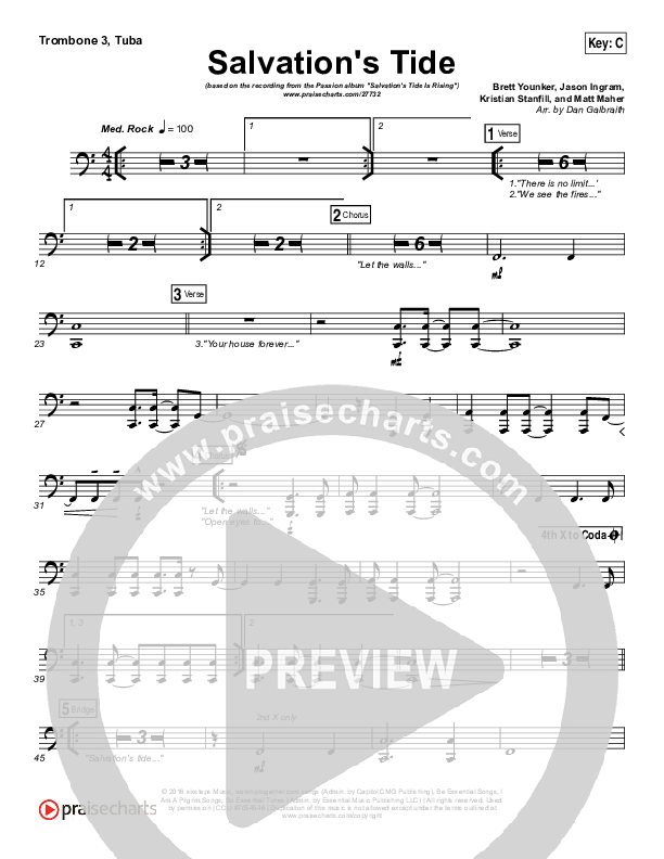 Salvation's Tide Trombone 3/Tuba (Kristian Stanfill / Passion)