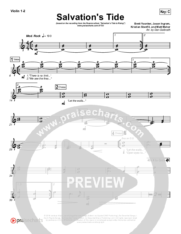 Salvation's Tide Violin 1/2 (Kristian Stanfill / Passion)