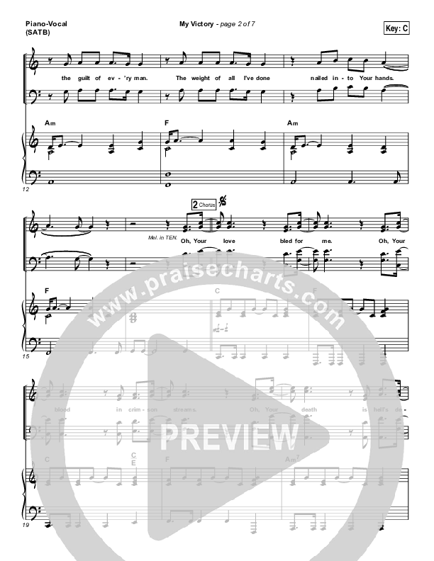 My Victory Piano/Vocal (SATB) (David Crowder / Passion)