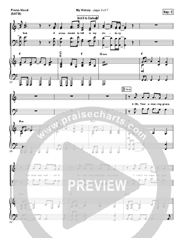 My Victory Piano/Vocal (SATB) (David Crowder / Passion)