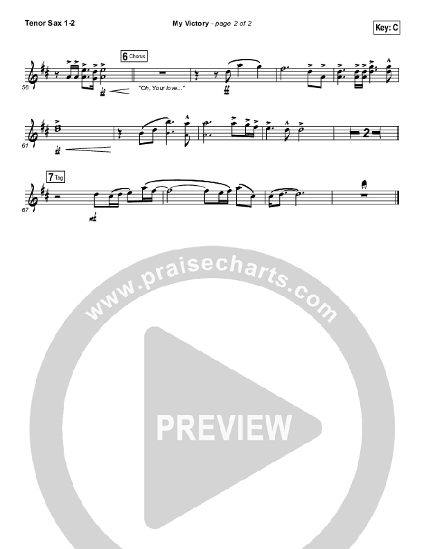 My Victory Tenor Sax 1/2 (David Crowder / Passion)