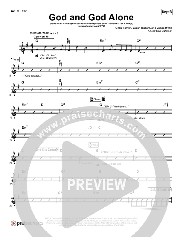 God And God Alone Rhythm Chart (Chris Tomlin / Passion)