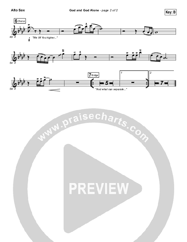 God And God Alone Alto Sax (Chris Tomlin / Passion)
