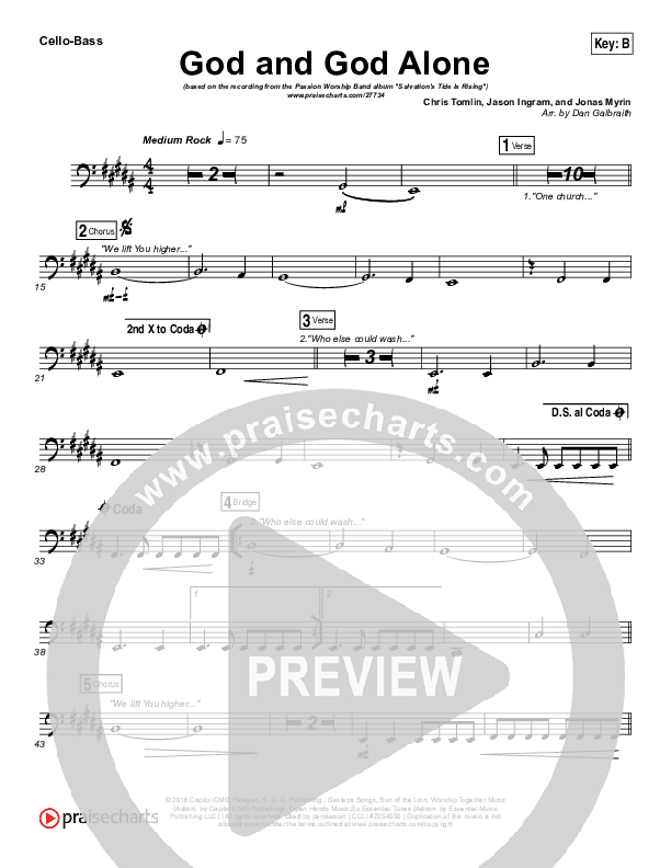 God And God Alone Cello/Bass (Chris Tomlin / Passion)