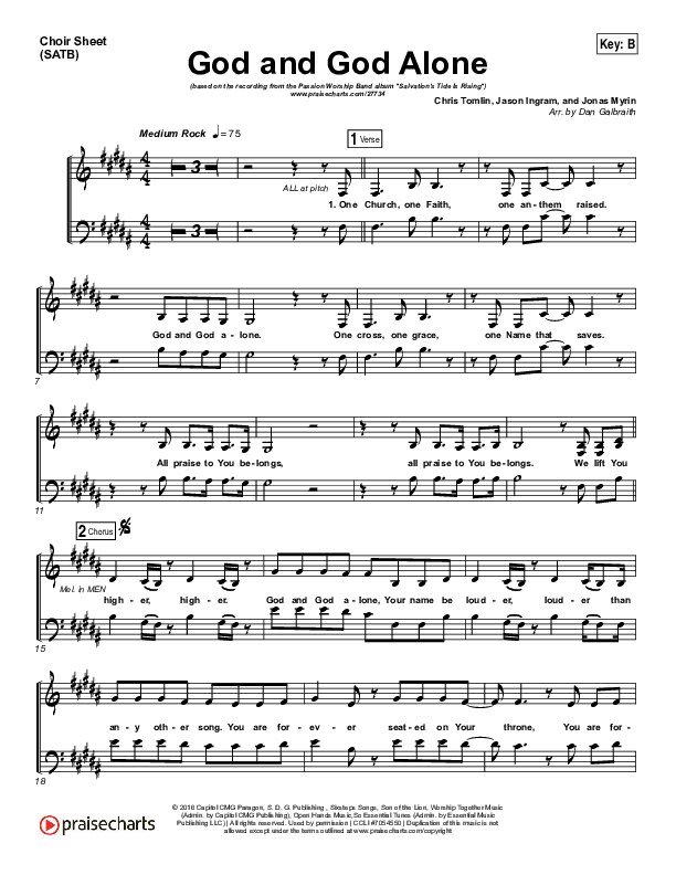 God And God Alone Choir Vocals (SATB) (Chris Tomlin / Passion)