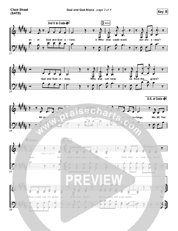 God And God Alone Choir Sheet (SATB) (Chris Tomlin / Passion)