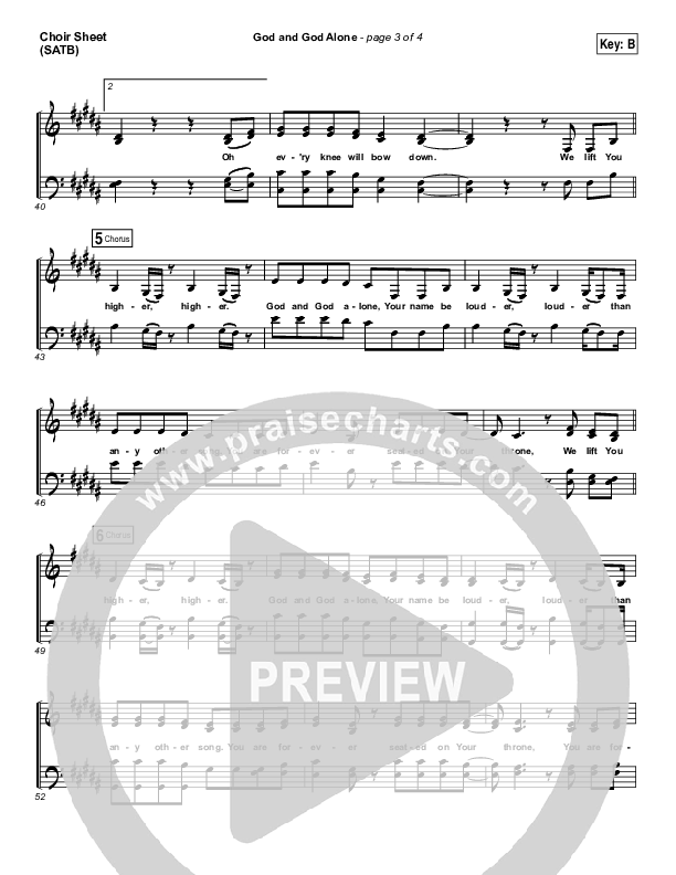 God And God Alone Choir Sheet (SATB) (Chris Tomlin / Passion)