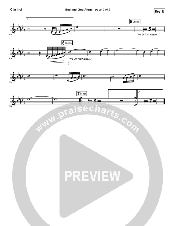 God And God Alone Clarinet (Chris Tomlin / Passion)