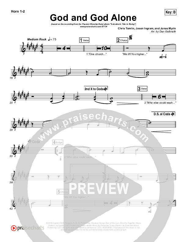 God And God Alone Brass Pack (Chris Tomlin / Passion)