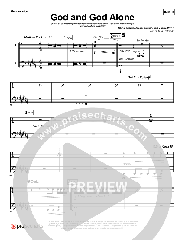 God And God Alone Percussion (Chris Tomlin / Passion)