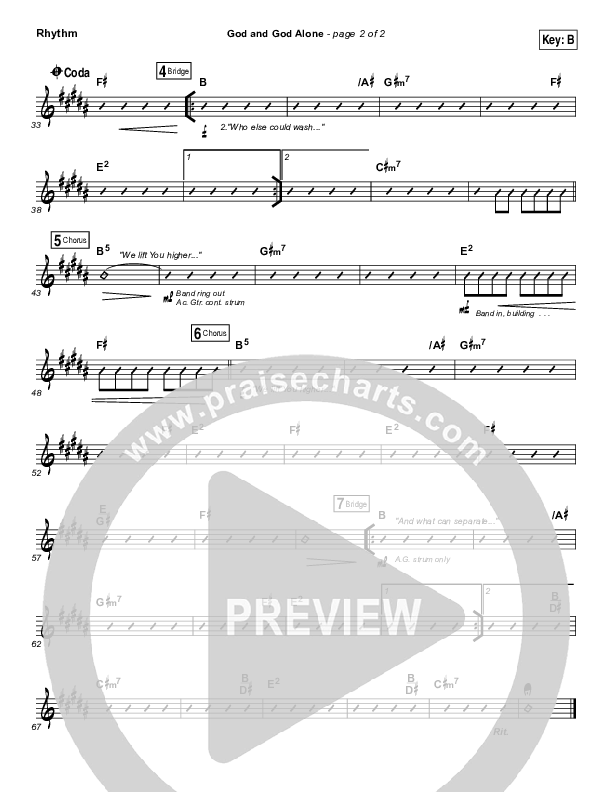 God And God Alone Rhythm Chart (Chris Tomlin / Passion)