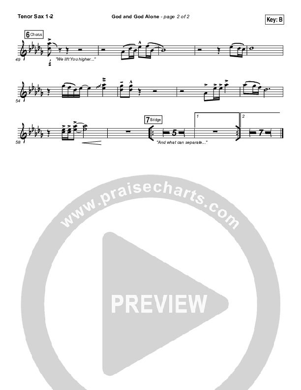 God And God Alone Tenor Sax 1/2 (Chris Tomlin / Passion)