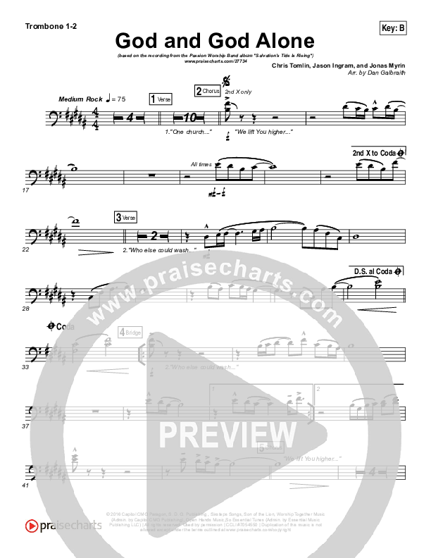 God And God Alone Trombone 1/2 (Chris Tomlin / Passion)