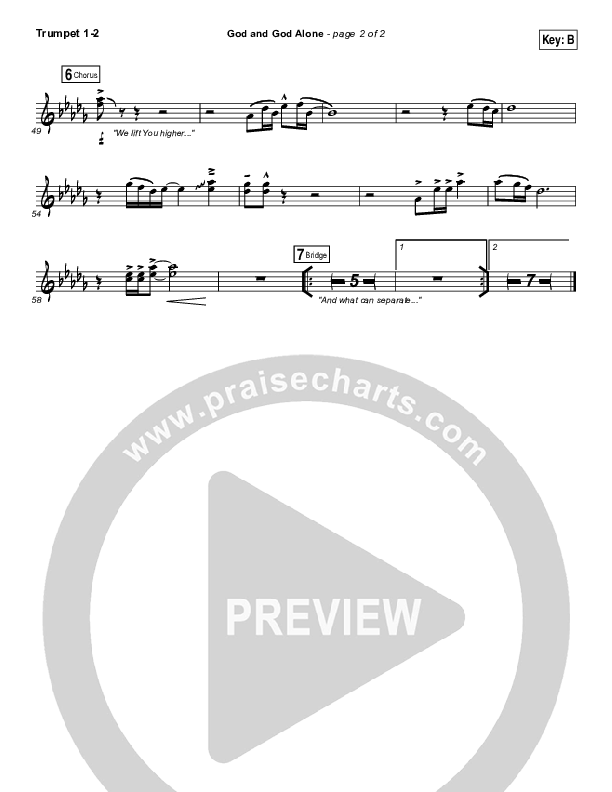God And God Alone Trumpet 1,2 (Chris Tomlin / Passion)