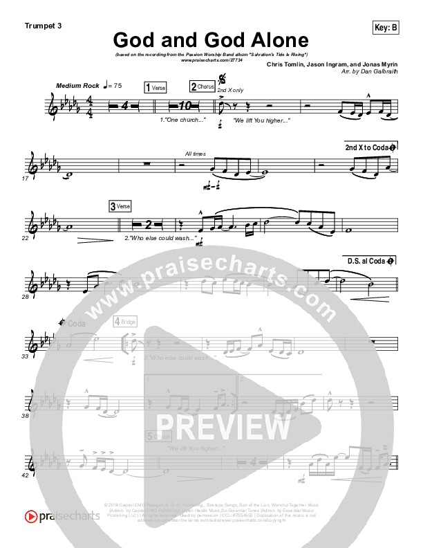 God And God Alone Trumpet 3 (Chris Tomlin / Passion)