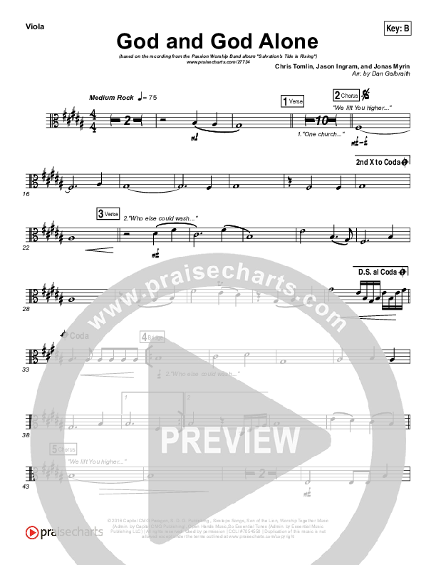 God And God Alone Viola (Chris Tomlin / Passion)