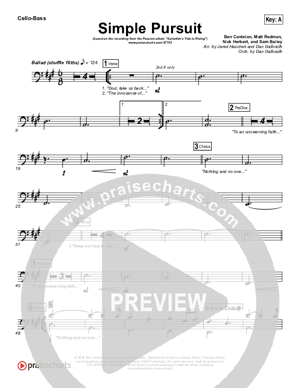 Simple Pursuit Cello/Bass (Melodie Malone / Passion)