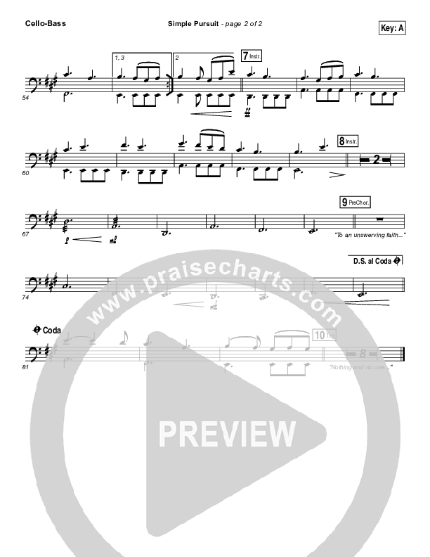 Simple Pursuit Cello/Bass (Melodie Malone / Passion)