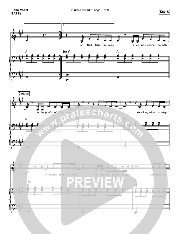 Simple Pursuit Piano/Vocal (SATB) (Melodie Malone / Passion)