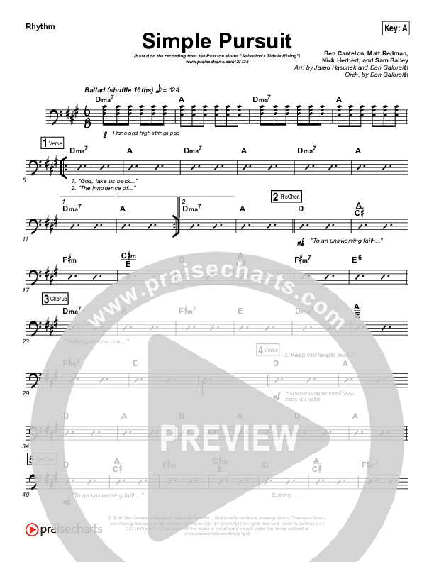 Simple Pursuit Rhythm Chart (Melodie Malone / Passion)