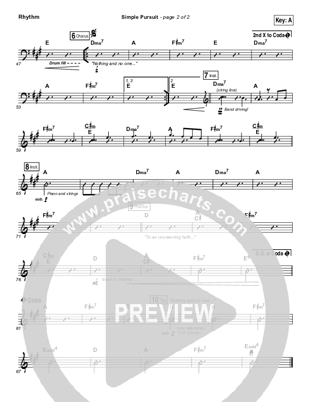 Simple Pursuit Rhythm Chart (Melodie Malone / Passion)