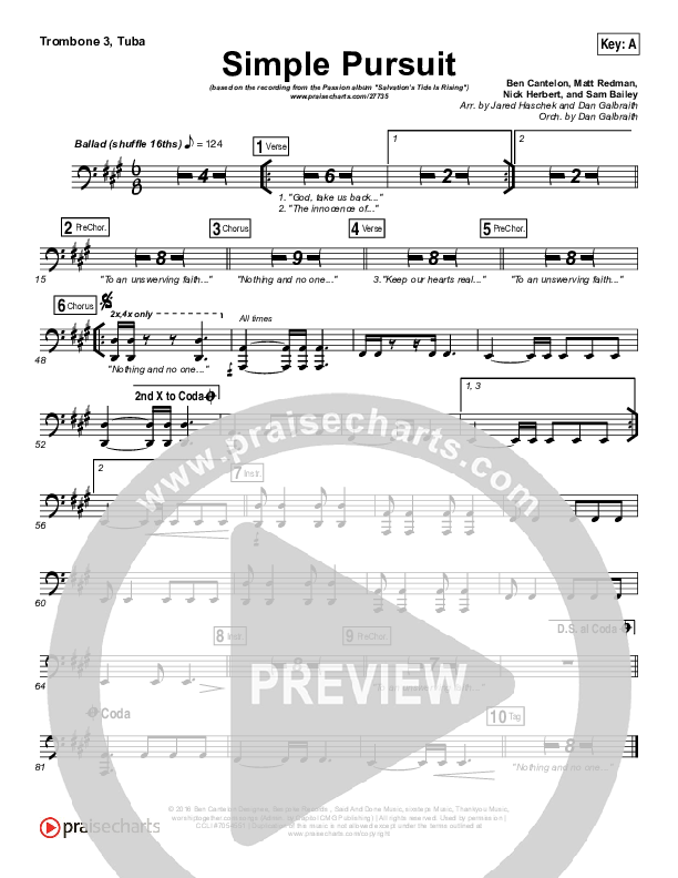 Simple Pursuit Trombone 3/Tuba (Melodie Malone / Passion)