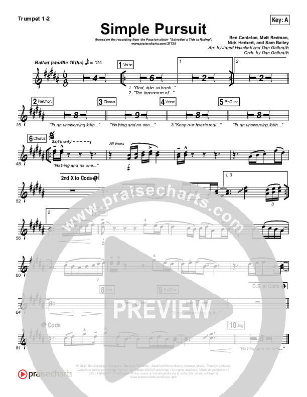 Simple Pursuit Trumpet 1,2 (Melodie Malone / Passion)