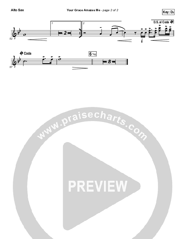 Your Grace Amazes Me Alto Sax (Christy Nockels / Passion)