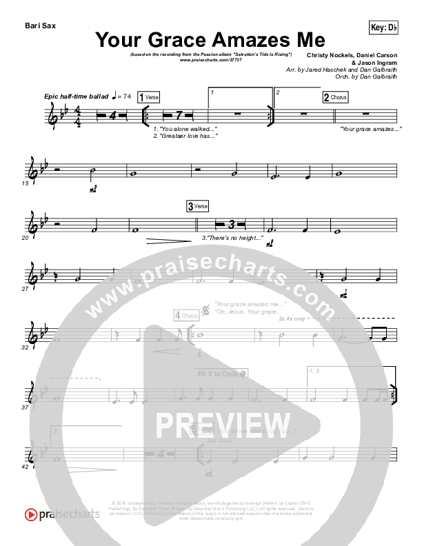 Your Grace Amazes Me Bari Sax (Christy Nockels / Passion)