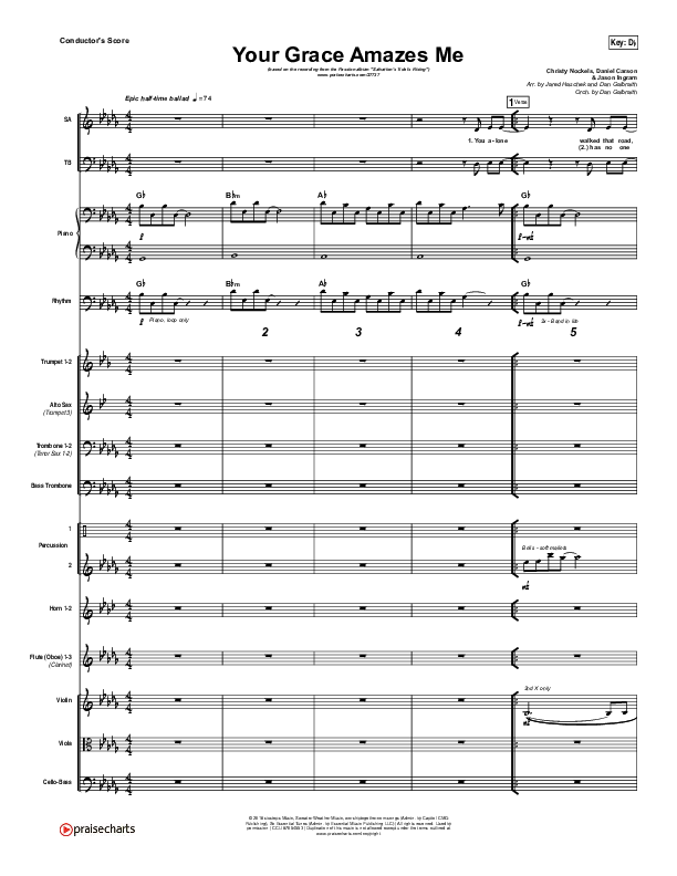 Your Grace Amazes Me Conductor's Score (Christy Nockels / Passion)