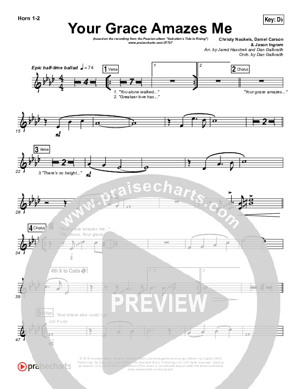 Your Grace Amazes Me Brass Pack (Christy Nockels / Passion)