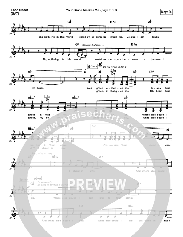 Your Grace Amazes Me Lead Sheet (SAT) (Christy Nockels / Passion)