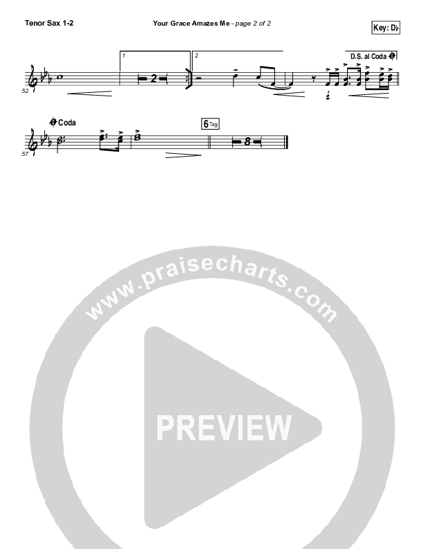 Your Grace Amazes Me Tenor Sax 1/2 (Christy Nockels / Passion)