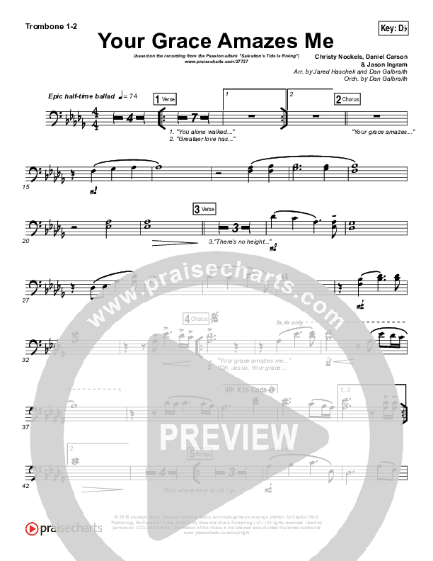 Your Grace Amazes Me Trombone 1/2 (Christy Nockels / Passion)