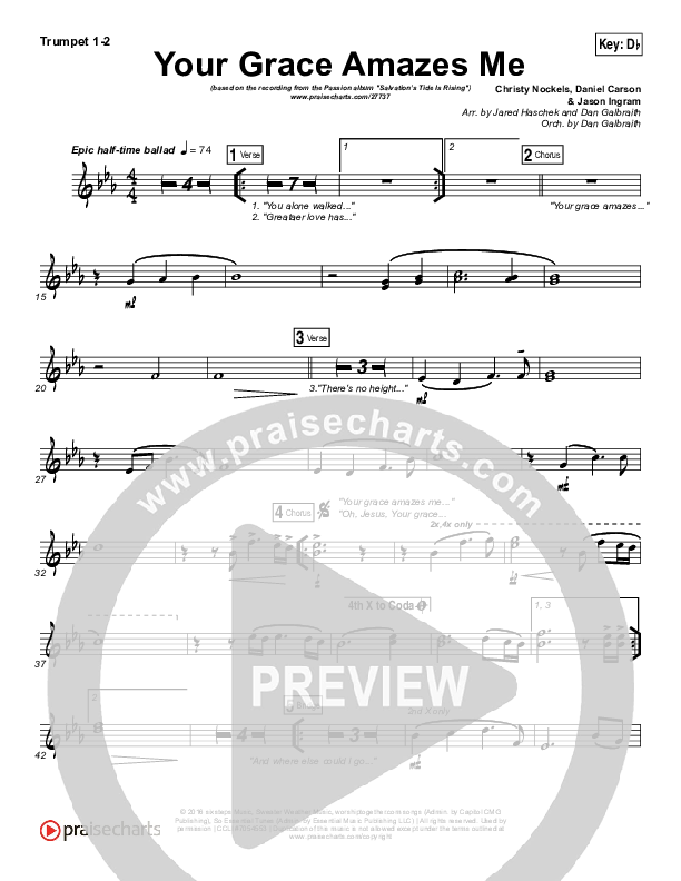 Your Grace Amazes Me Trumpet 1,2 (Christy Nockels / Passion)