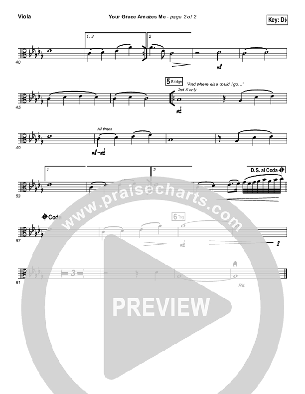 Your Grace Amazes Me Viola (Christy Nockels / Passion)