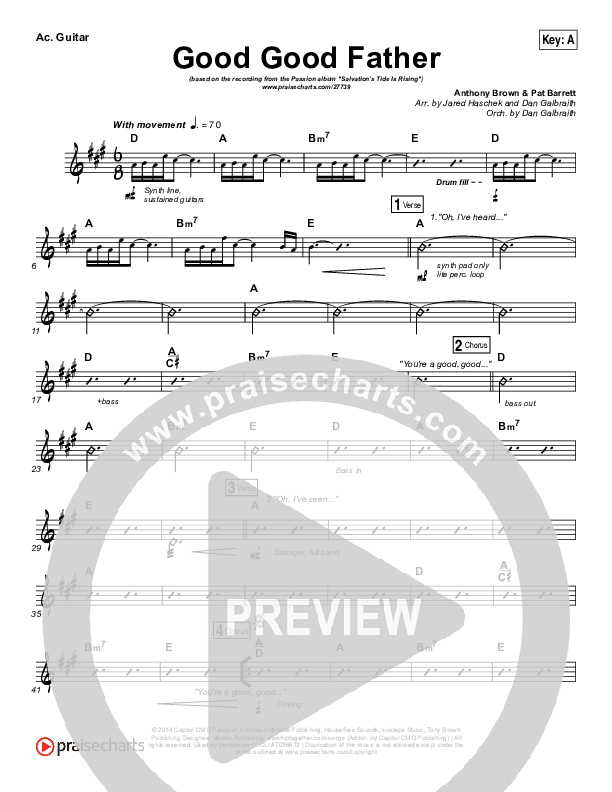 Good Good Father Acoustic Guitar (Kristian Stanfill / Passion)