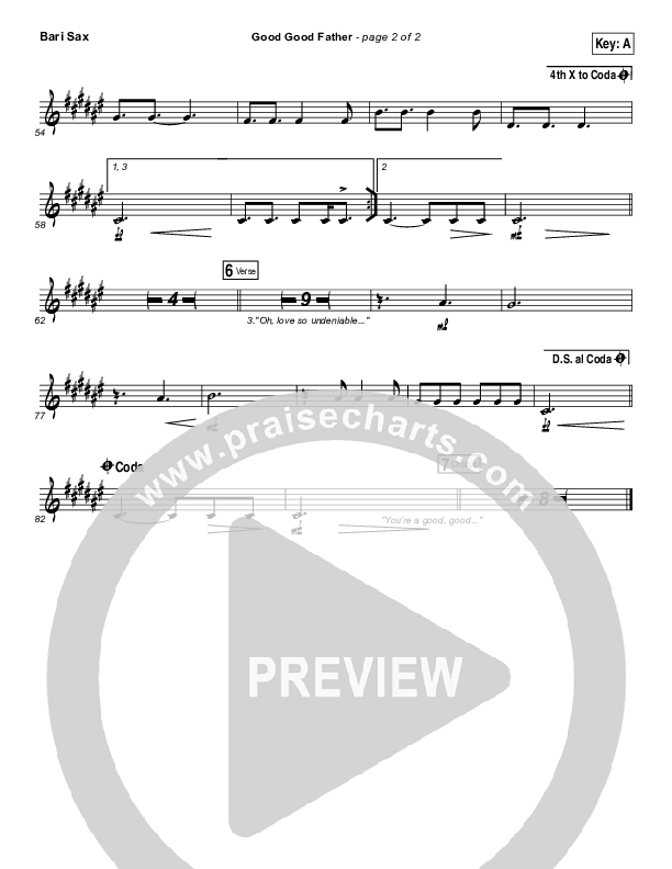 Good Good Father Bari Sax (Kristian Stanfill / Passion)