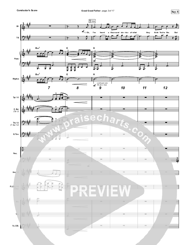 Good Good Father Conductor's Score (Kristian Stanfill / Passion)