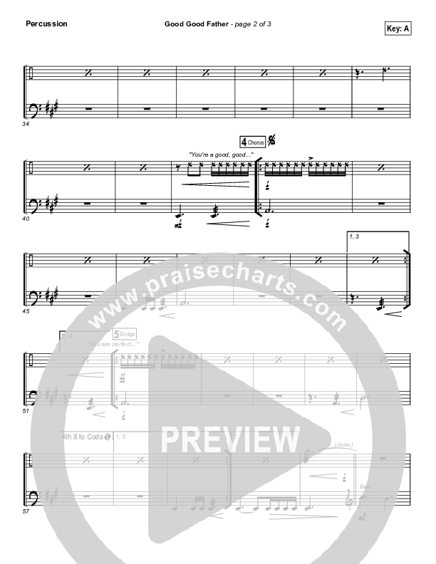 Good Good Father Percussion (Kristian Stanfill / Passion)