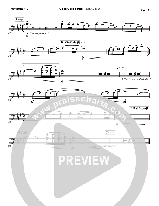 Good Good Father Trombone 1/2 (Kristian Stanfill / Passion)