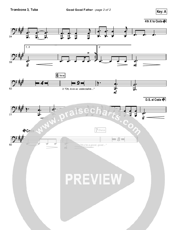 Good Good Father Trombone 3/Tuba (Kristian Stanfill / Passion)