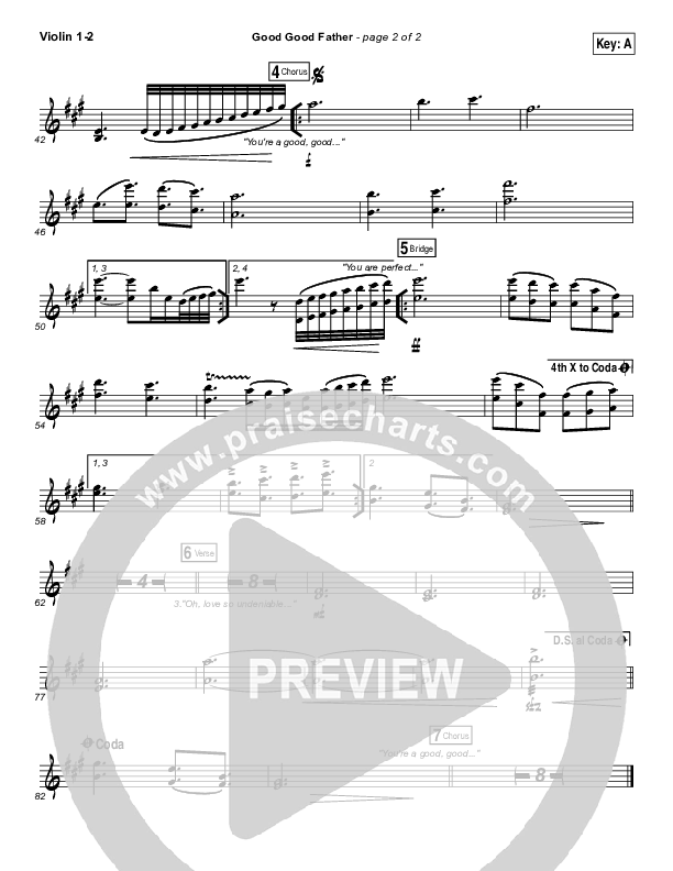 Good Good Father Violin 1/2 (Kristian Stanfill / Passion)