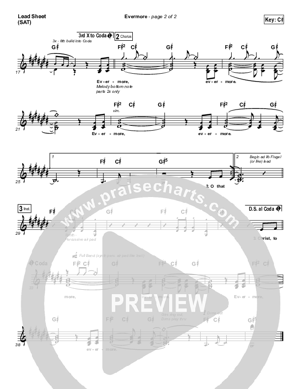 Evermore (Of The Father's Love Begotten) Lead Sheet (Village Worship)