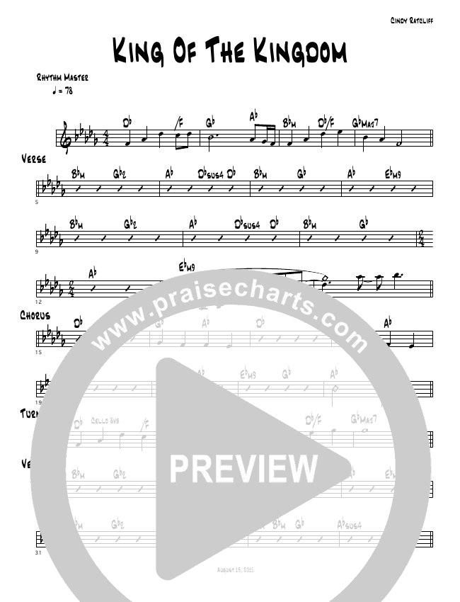 King Of The Kingdom Chords (Cindy Cruse Ratcliff) PraiseCharts