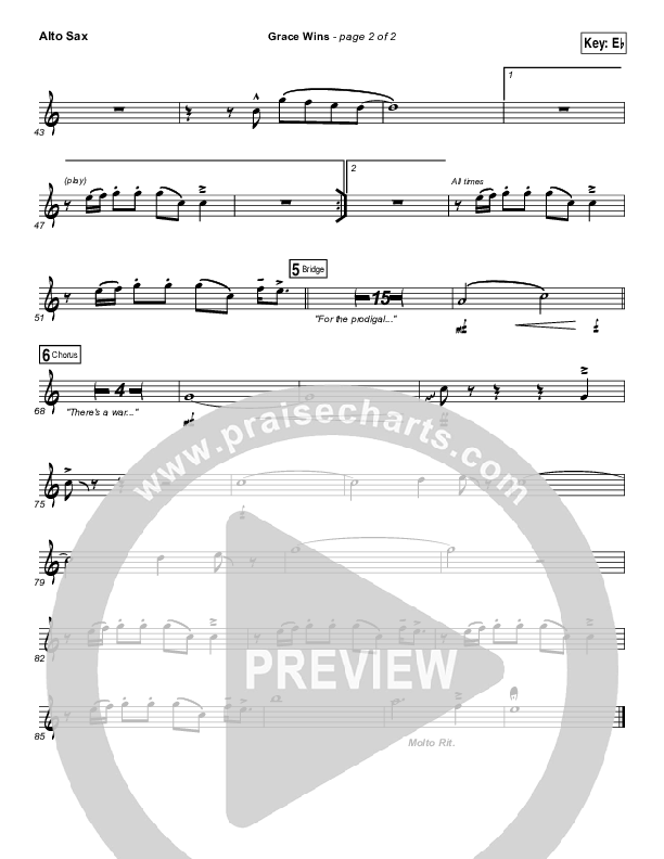 Grace Wins Alto Sax (Matthew West)