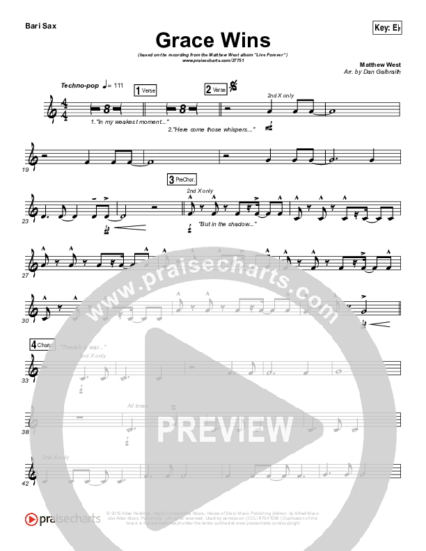 Grace Wins Bari Sax (Matthew West)