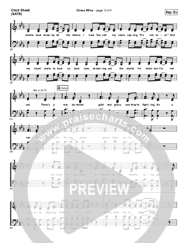 Grace Wins Choir Sheet (SATB) (Print Only) (Matthew West)