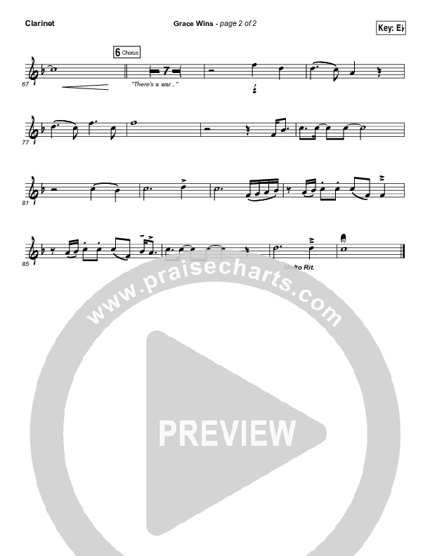 Grace Wins Clarinet (Matthew West)